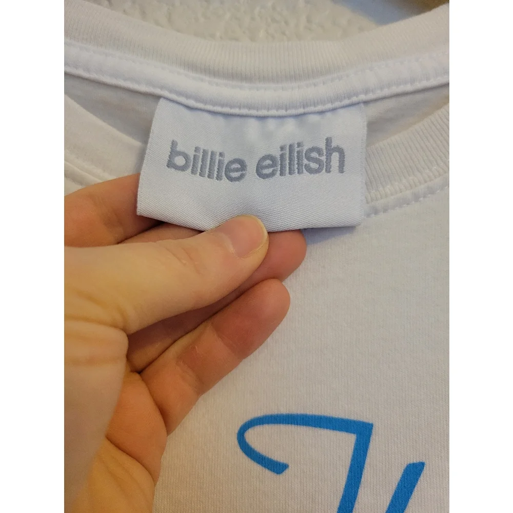 Happier Than Ever Graphic Tee - White and Blue Billie Eilish size L concert tee - Picture 6 of 8